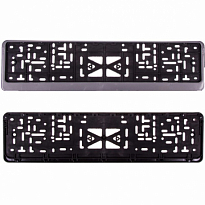 Рамка для номера пластм с защелкой серая без надписи SKYWAY полированная 1шт